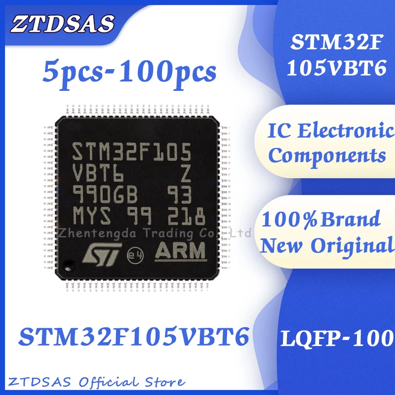 100%New STM32F105VBT6 STM32F105VB STM32F105 STM32F STM  IC MCU LQFP-100