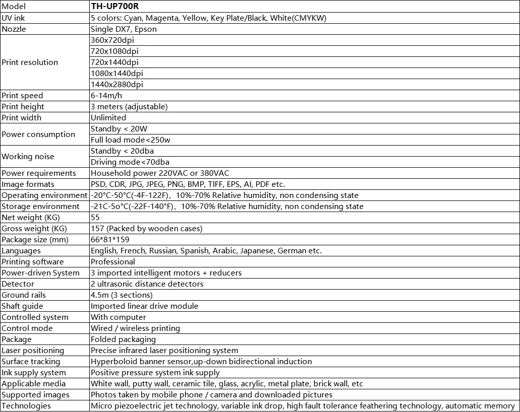 TH-UP900R Factory 3D UV vertical wall inkjet printer indoor and outdoor printing machine