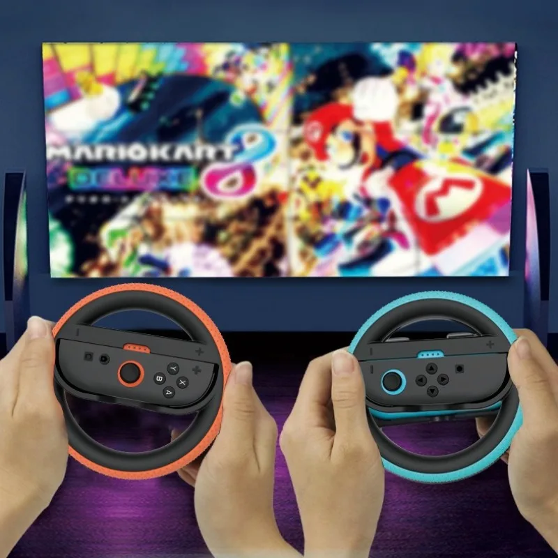 أذرع التحكم في ألعاب الفيديو 2 قطعة عجلة القيادة للتبديل 2 Joy Con تحكم Joycon عجلة السباق قبضة اليد لماريو كارت وورلد 8 ديلوكس