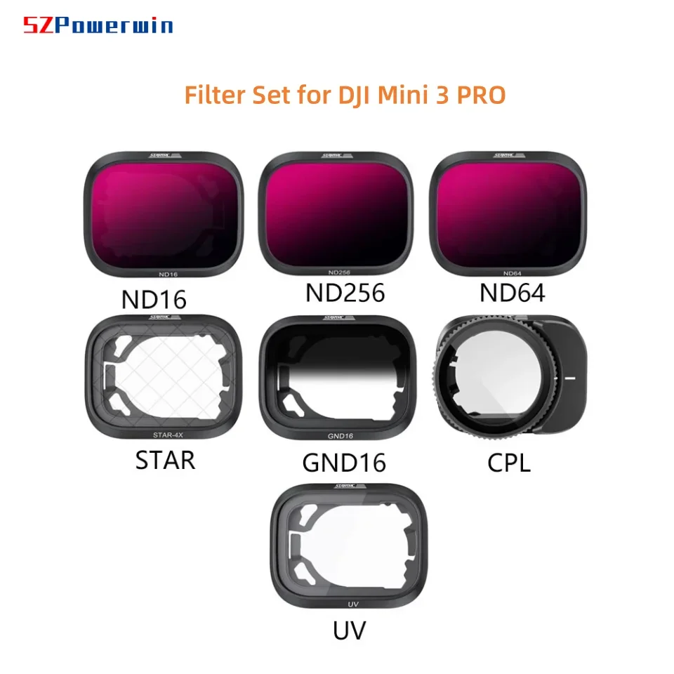 Lens Filter Set for DJI Mini 3 Pro ND16 ND64 ND256 GND16 CPL Starlight Scope Filter Gradient ND Filters Drone Camera Accessories