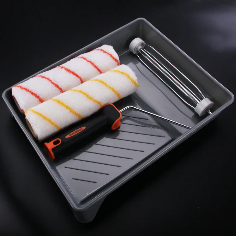 4/-9-inch Roller Brush Tray Tool for Decoration Painting Brush Roller Brush Set Home Handmade DIY Decoration Large Capacity