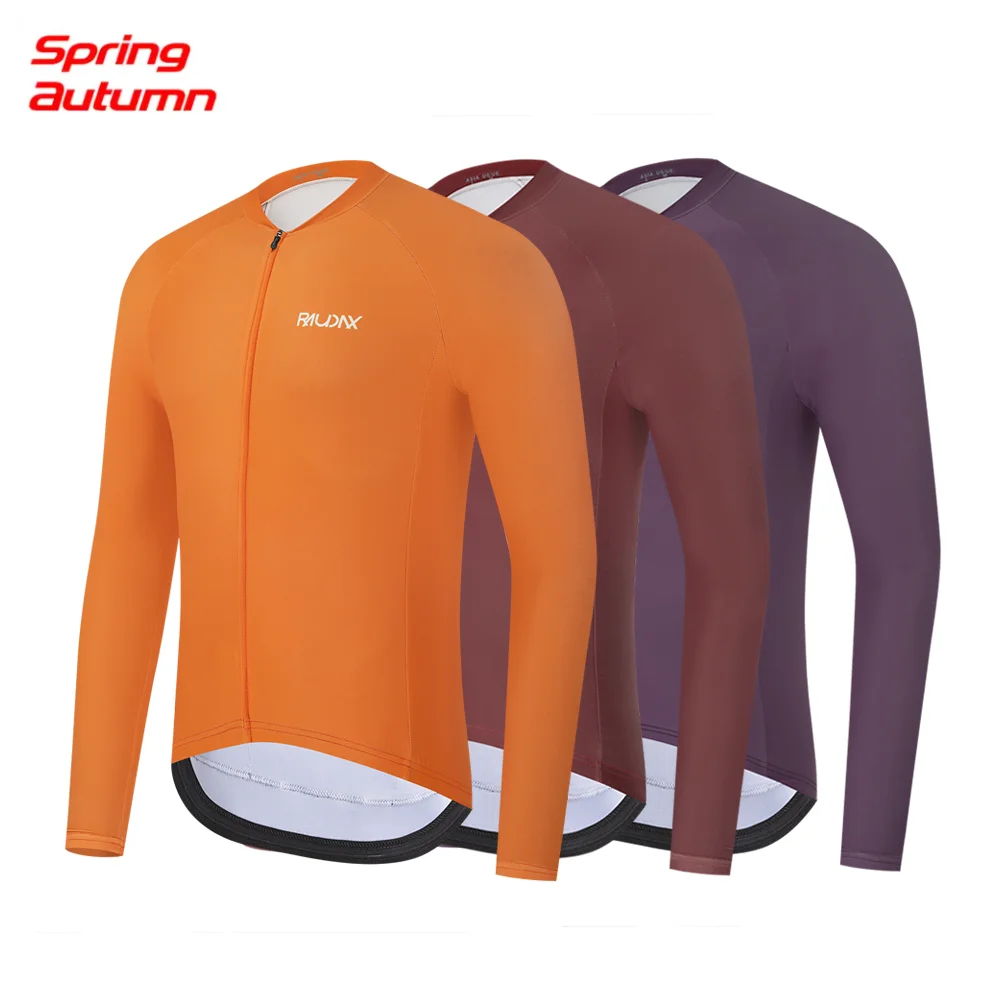 

RAUDAX Мужской велосипедный трикотаж с длинным рукавом, дорожный велосипедный трикотаж, весна-осень, 3 цвета, байкерские рубашки, топ для езды на горном велосипеде, одежда