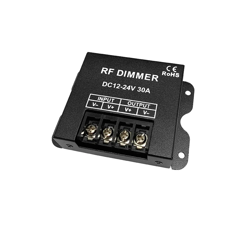 LED Dimmer Controller 30A 12-24V With 3 Key RF Wireless Remote Control Stepless Dimming for LED Single Color Lighting String