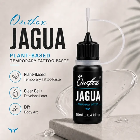 10ml Temporary Tattoo Juice Paste Gardenia Extract Clear Gel Henna Jagua Style Blue Black DIY Body Art Skin Design Fine Tip