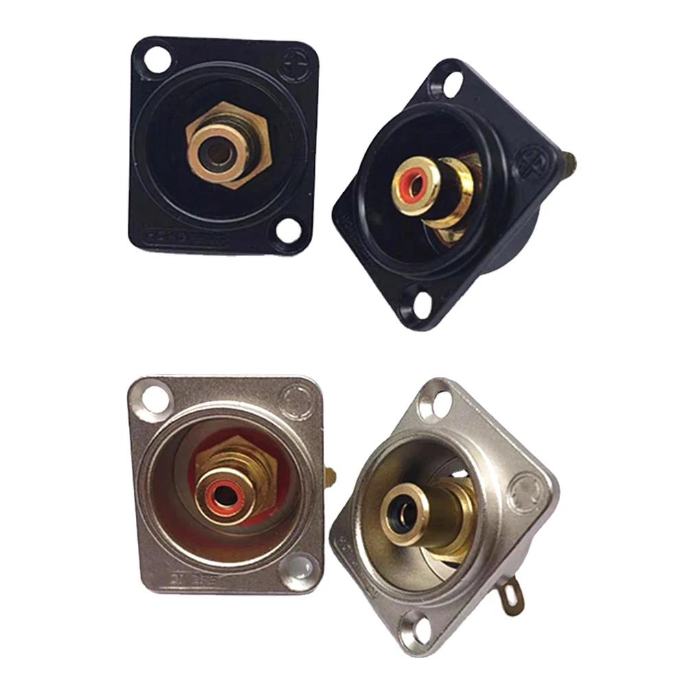 2PCS Female RCA Panel Mount Chassis Socket Connector 86 Panels Gold Plated Video Connector Female Socket Core