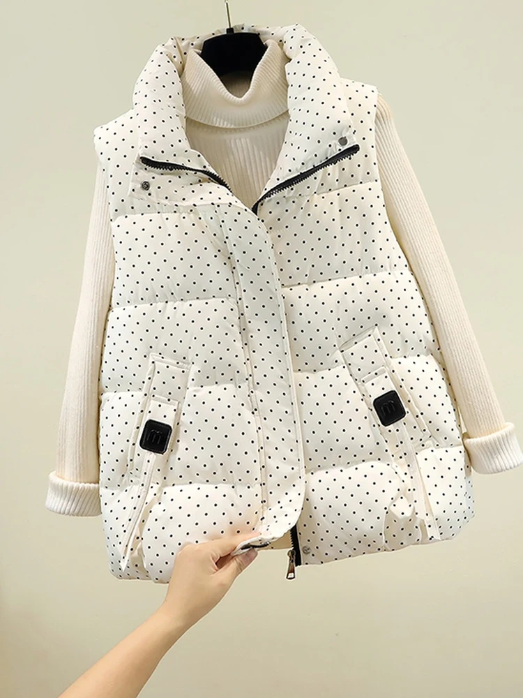 

Women's Cotton Vest Loose Fit Printed Stand Collar ort Sle Summer Autumn Faion Casual Outerwear Coat Jaet