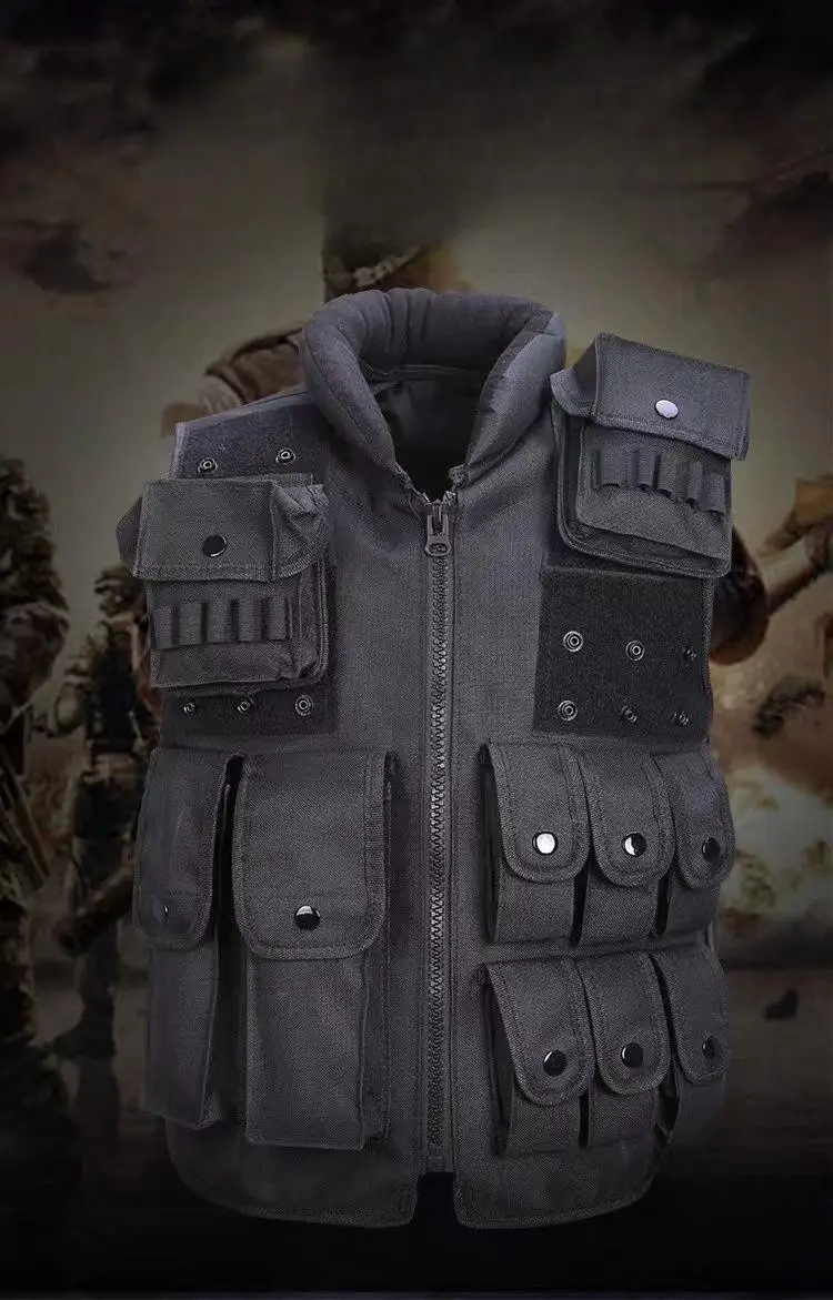 Multi functional tactical vest combat real CS battle vest outdoor cosplay field protection equipment