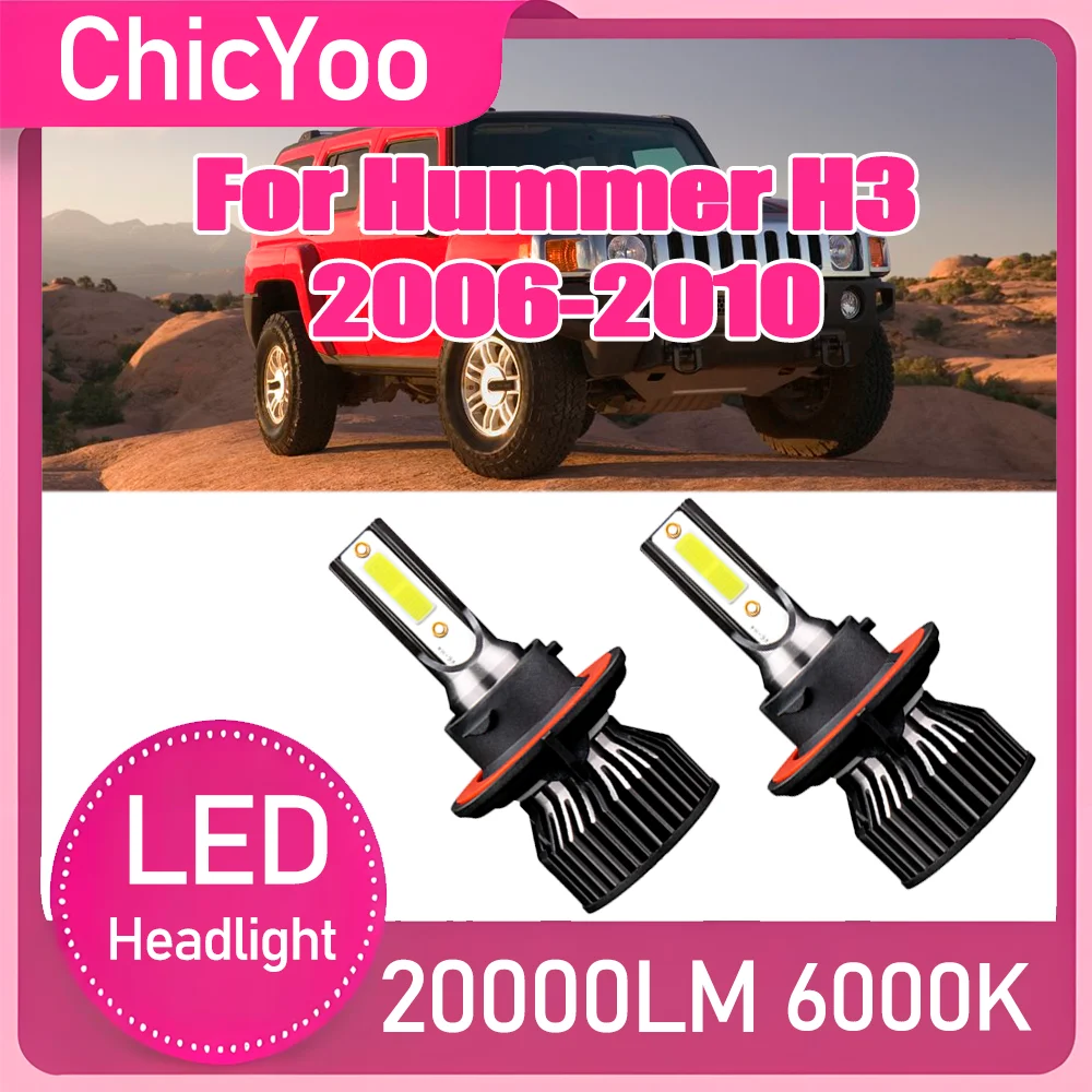 

2PCS LED Headlight Bulbs Car Lights Canbus No error 6000K Super White 120W 20000LM Turbo Auto Lamps 12V For Hummer H3 2006-2010