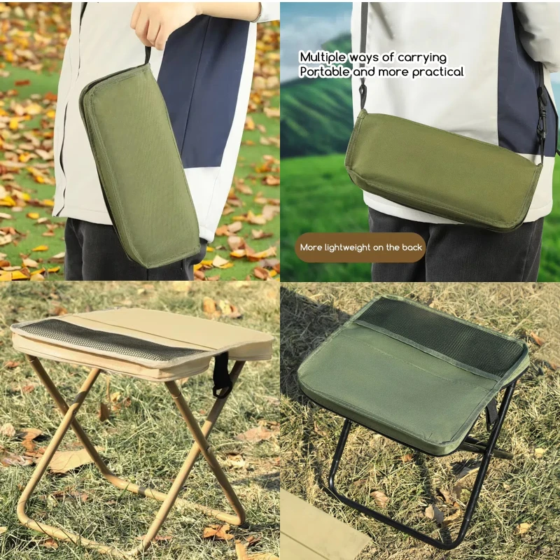 

Outdoor Small Pencil Case Stool Lightweight Zipper Bag Folding Chair Wear Resist for Picnic Gardening Barbecuing Hiking