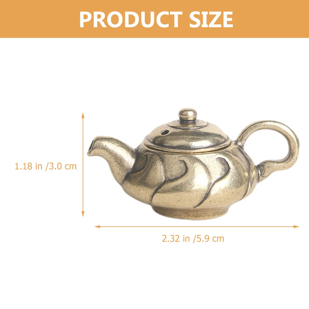 

Мини-ретро латунный чайник, декор для рабочего стола, маленький размер, Золотая латунная статуя, винтажное украшение для чайника для дома, золотой домашний декор