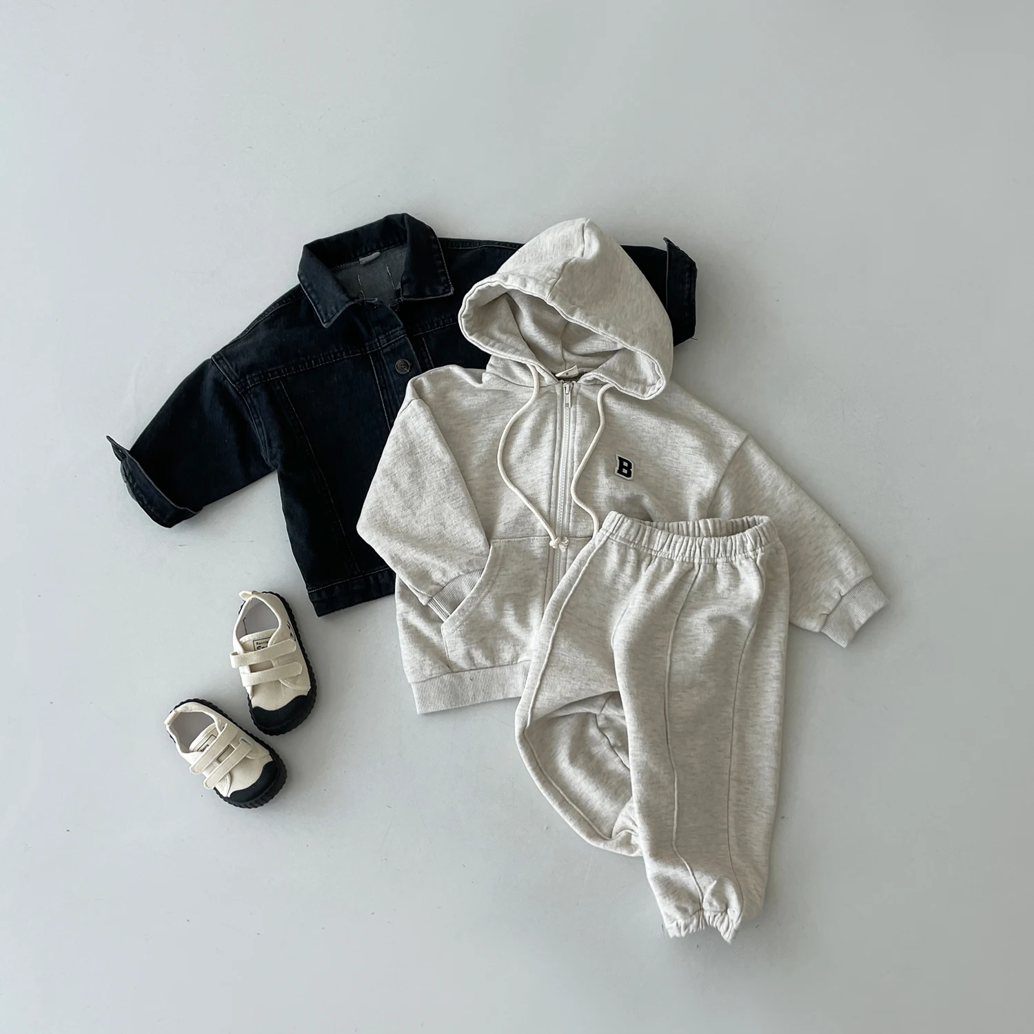 2023 New Baby Casual Tracksuit Children Boys Cotton Zipper Hooded Jacket+Jogger Pants 2Pcs/Set Kids Girls Leisure Sports Suit