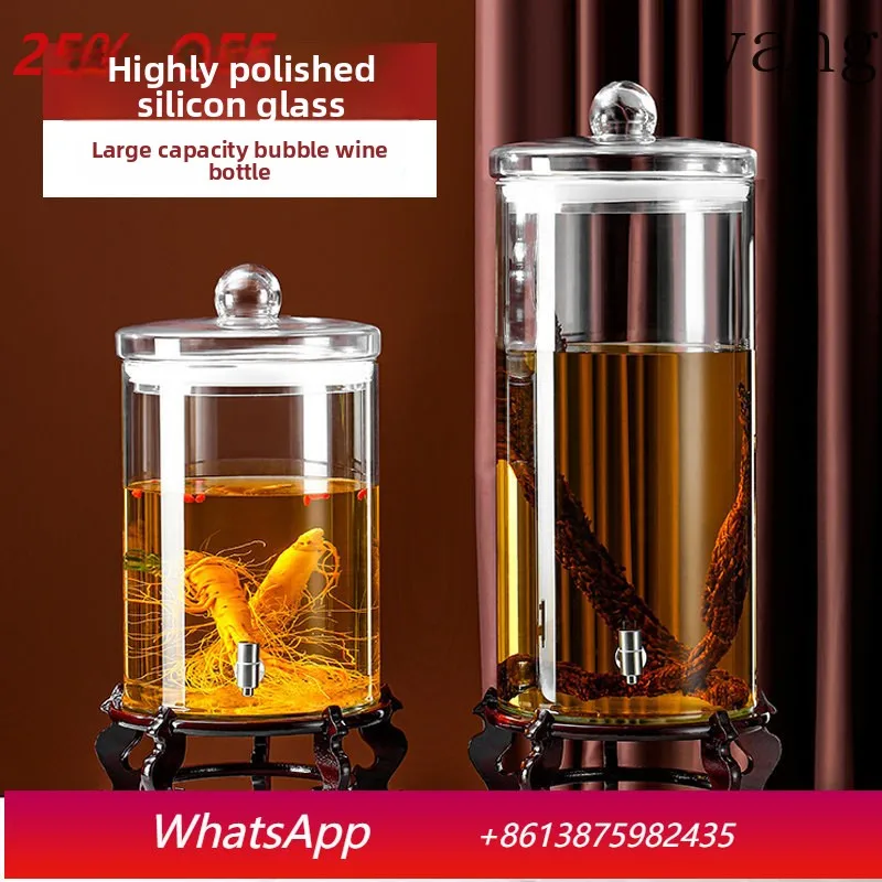 

YJQ thickened large-capacity high-borosilicate high-grade sealed sparkling wine glass bottle with faucet special wine bottle