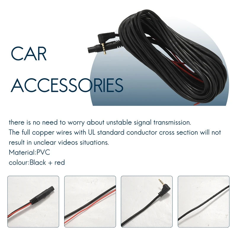 5 Pin 5 Hole 9 Meter Long Line Driving Recorder Rear Lens Extension Cable for Driving Recorder Gps Rear View Camera