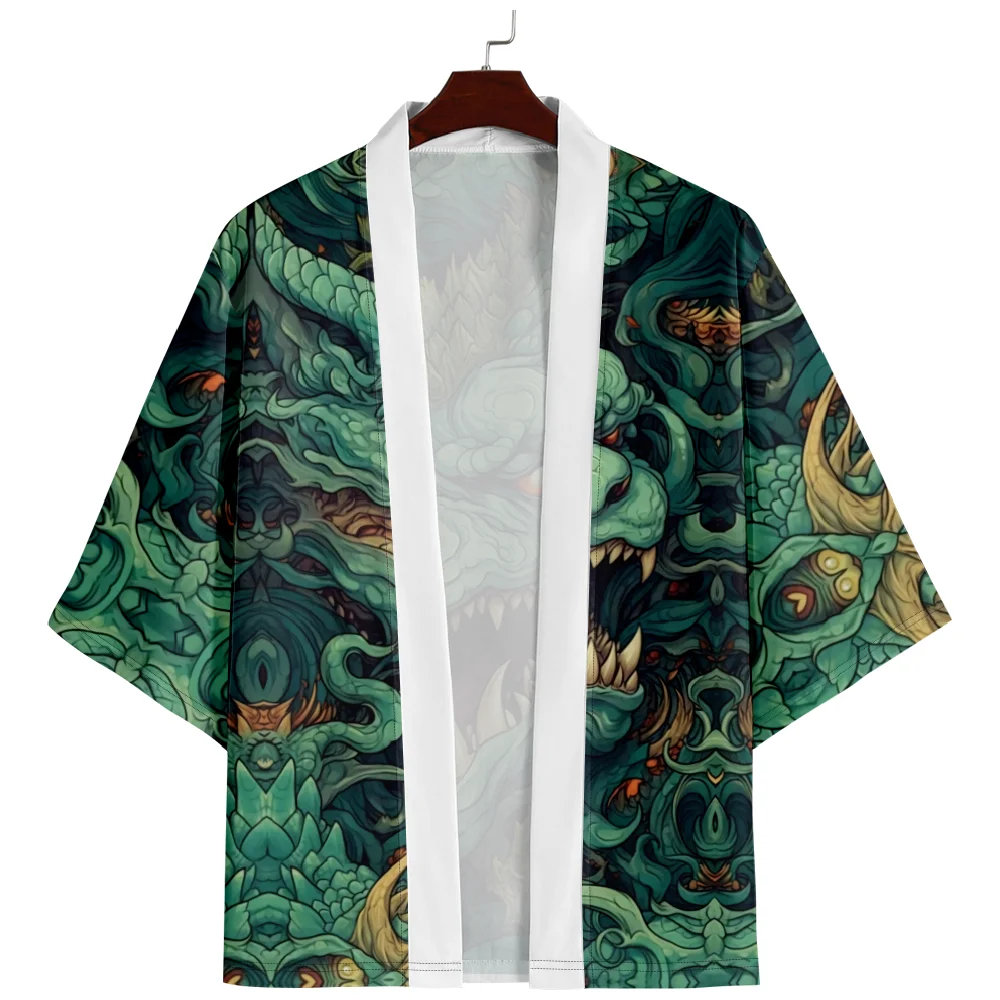 

Chinese Dragon Print Kimono Men Women Cardigan Haori Harajuku Traditional Clothes Beach Yukata Plus Size 5XL 6XL