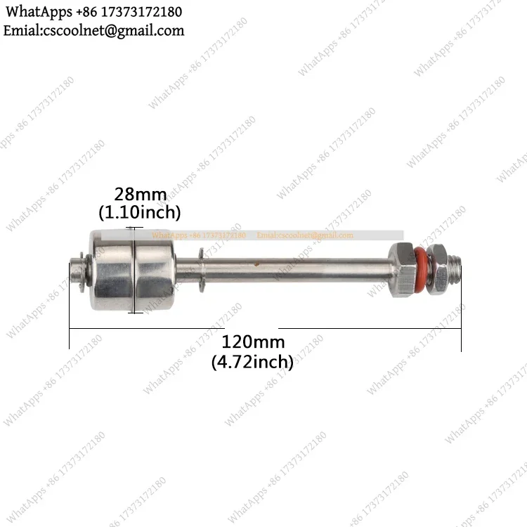 120mm Stainless Steel Switch Valve Liquid Level Sensor Magnetic Water Level Controller Electronic Float