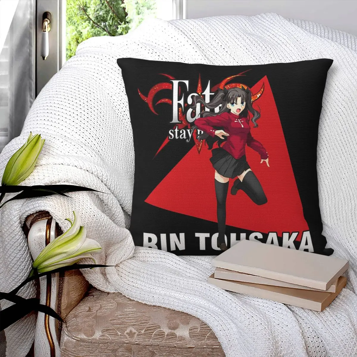 

Наволочка для подушки Tohsaka Rin из японской приключенческой игры Fate, декоративная наволочка для дома, дивана, гостиной