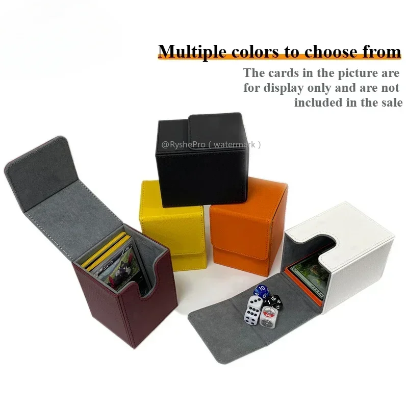 Коробка для колоды карт большого размера для 100+ карточек с рукавами и 2 разделителями Кожаный чехол для карточек премиум-класса с колодой для карточек Mtg
