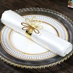 50Pcs paper Napkin Ring buckle Hollow flower Napkin Ring Wedding Party Table Decoration Supplies Wedding hotel party Decor