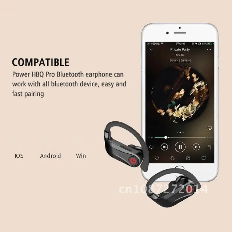 

Wireless Bluetooth Sports Headphones with Mic LED Display IPX5 Waterproof Ear Hooks HiFi Stereo Music Earphone Bluetooth Headset