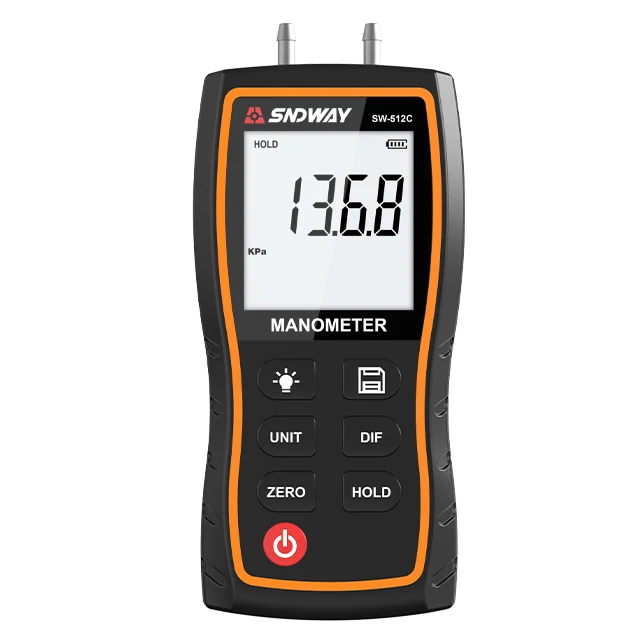 

Sndway handheld proable digital manometer lcd display air pressure meter differential pressure gauge gas pressue tester