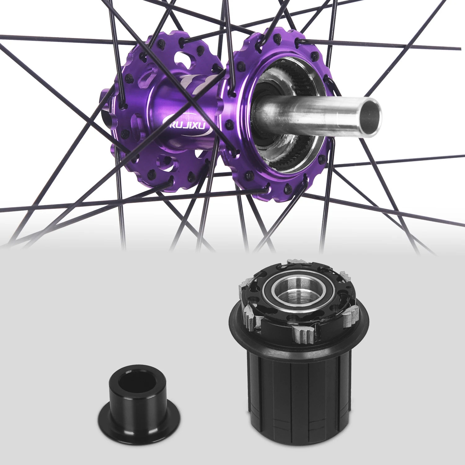 

RUJIXU DH39 Комплект колес для горных велосипедов из алюминиевого сплава 26/27,5/29 дюймов с системой дискового тормоза Freehub, совместимая с дисковым тормозом