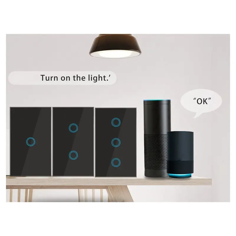 IALJ-interruptores de alimentación táctiles de vidrio, Wifi, interruptor de luz de pared inteligente, control remoto por voz inalámbrico, Tuya, Alexa, Google Home