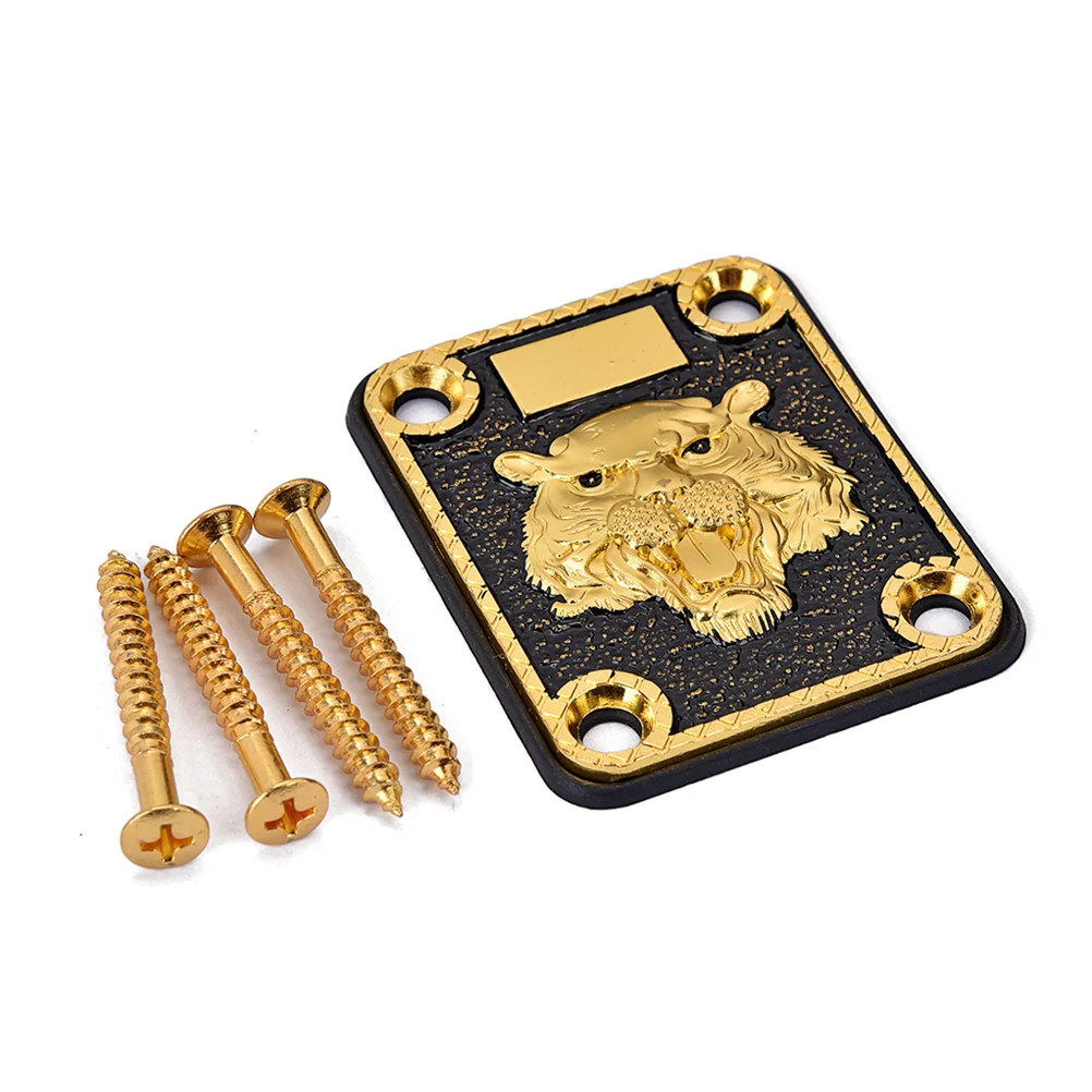 1PC Zinc Alloy Square Guitar Neck Reinforcing Plate Neck Base Plate with 4 Screws For TL SQ Style Style Electric Guitar Bass