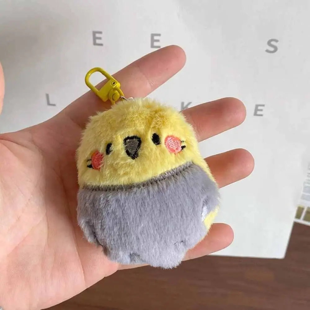 Hanging Ornament Parrot Bird Pendant Bag Charm Animal Doll Bird Keychain Small Gift Super Cute Bird Plush Doll School Bags