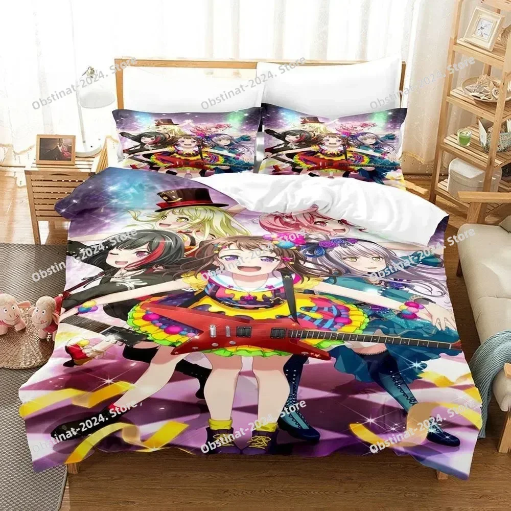 3D Anime BanG Dream! Girls Band Party! Bedding Set Single Twin Full Queen King Size Bed Set Adult Kid Bedroom Duvetcover Sets 6