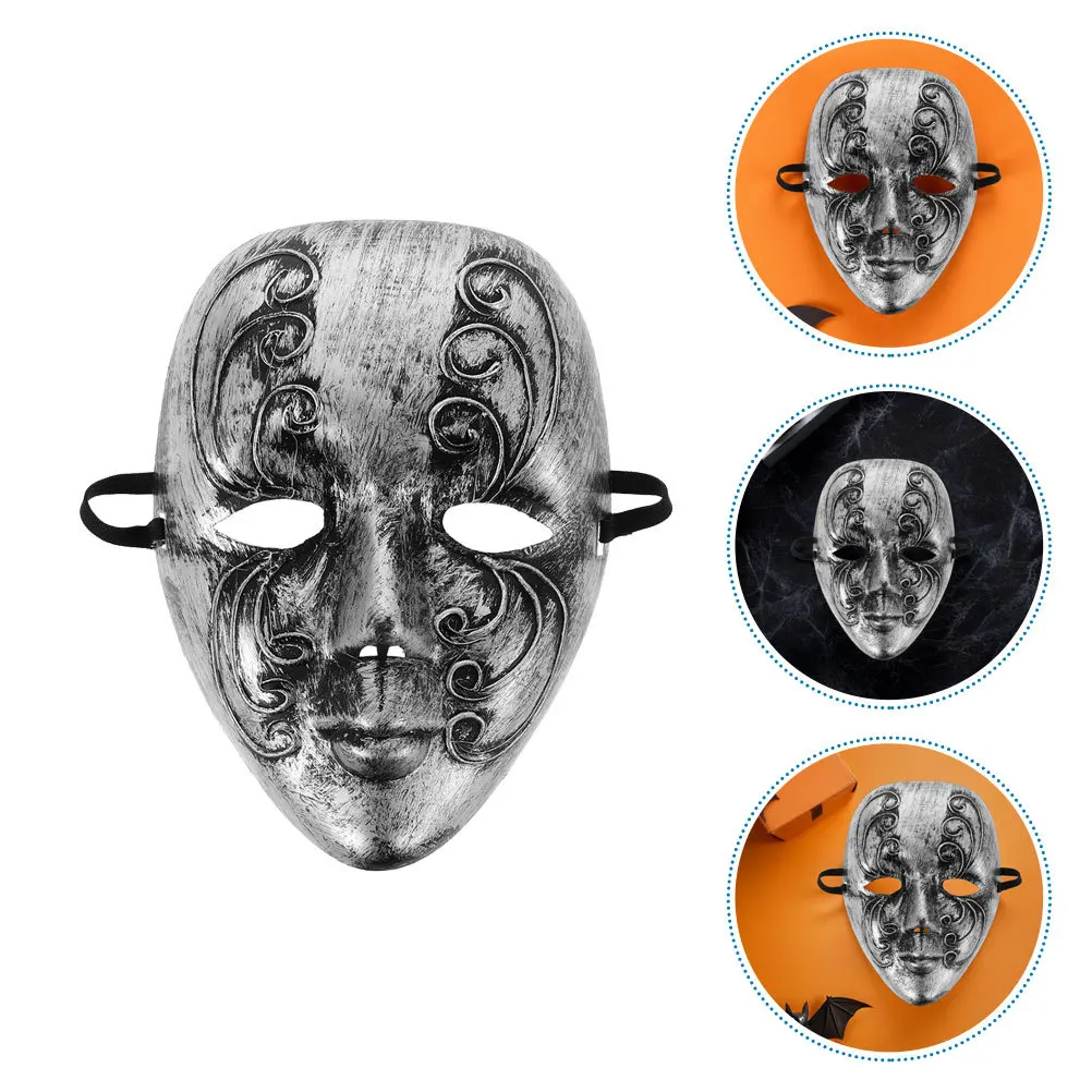 

3Pcs Venetian Mask Vintage Masquerade Full Face Halloween Costume Party Carnival Accessory Full Masquerade Mask