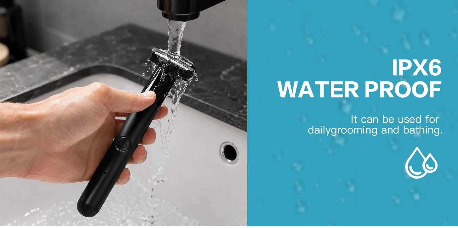 Unisex-Körpertrimmer mit doppelter Klinge, IPX6 wasserdicht, elektrischer Haartrimmer für Männer und Frauen, zur Intimpflege, für Bikinizone, Leistengegend und Körper. – Detail 4