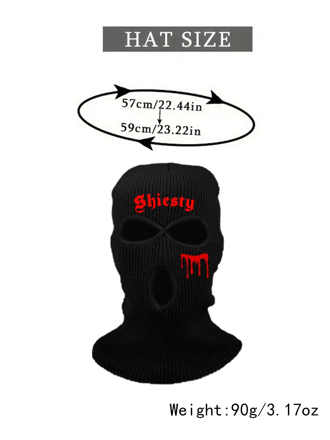 1/2 قطعة 3 حفرة قبعة محبوك كامل الوجه قناع للتزلج الشتاء بالاكلافا الدافئة محبوك قناع الوجه الكامل الرياضة في الهواء الطلق هدية الهالوين #2