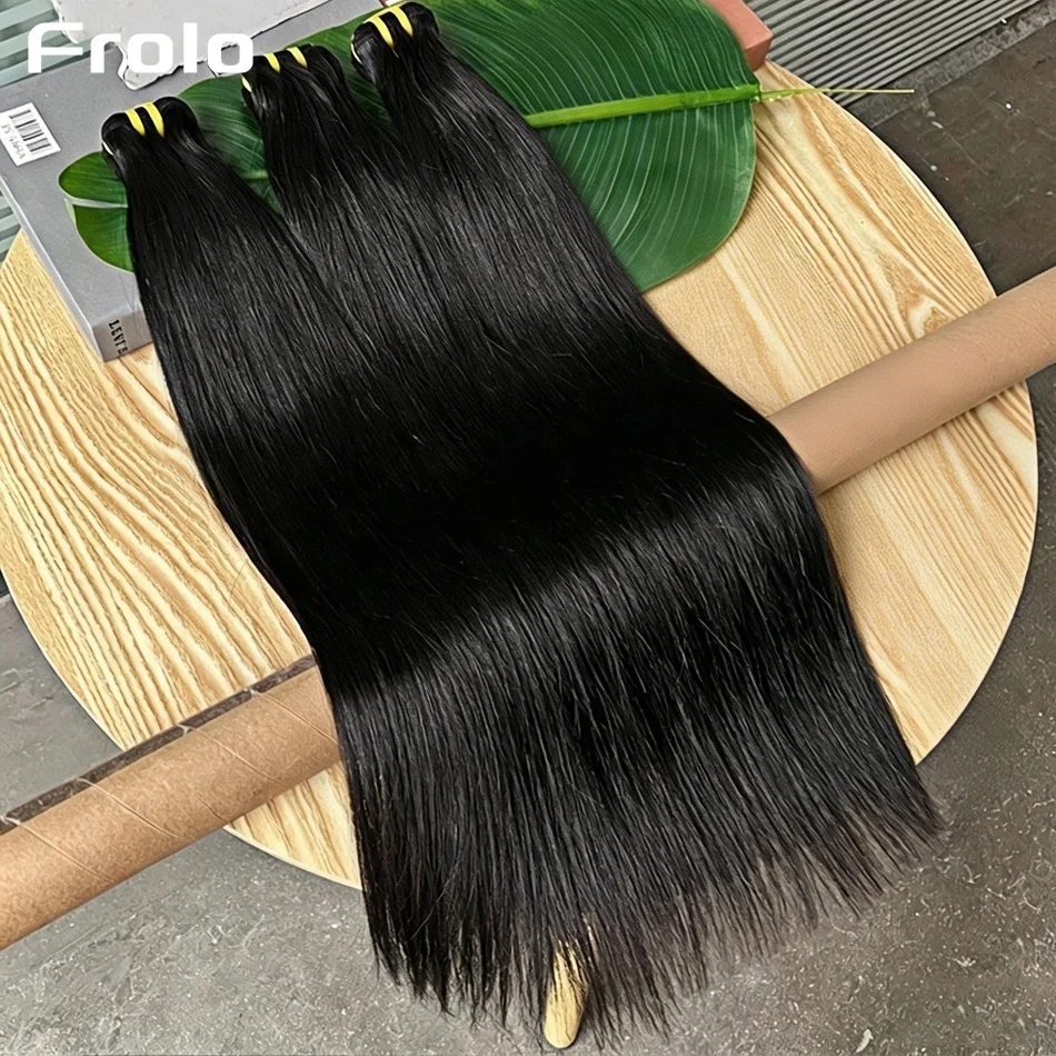 

30 40 Inch Bone Straight Hair Bundles Raw Human Hair Bundles Extensions 1 3 4 Bundle Natural Black Brazilian Remy Weave Bundles For Women