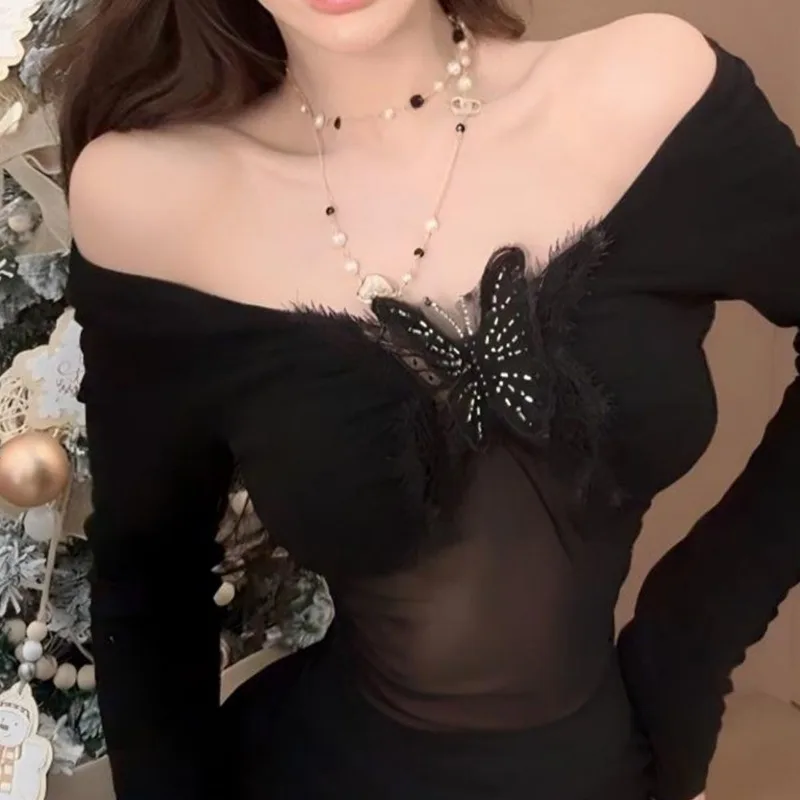 Einfarbig Pullover Langarm Top Falten Rock Temperament Sexy Mode Rock Anzug