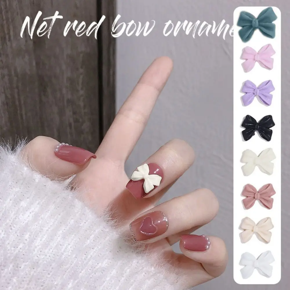 

Fashion 10PCS Nail Charm Parts Resin DIY Bow Accessories Supplies 3D Rhinestone Nail