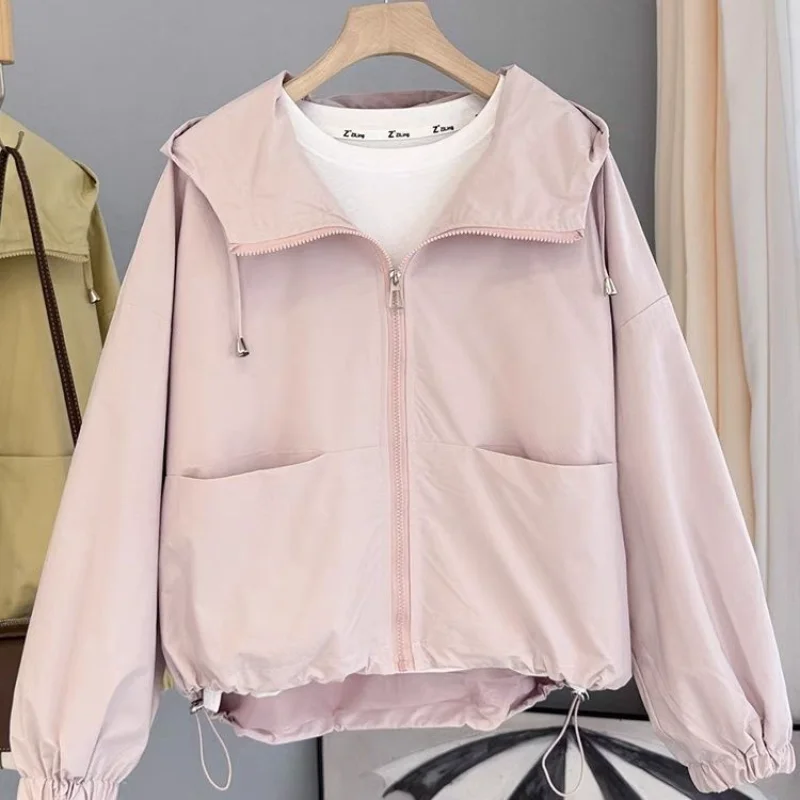 

Модная куртка с капюшоном, весна-осень 2021, новая свободная повседневная куртка, топ, короткая шоковая одежда