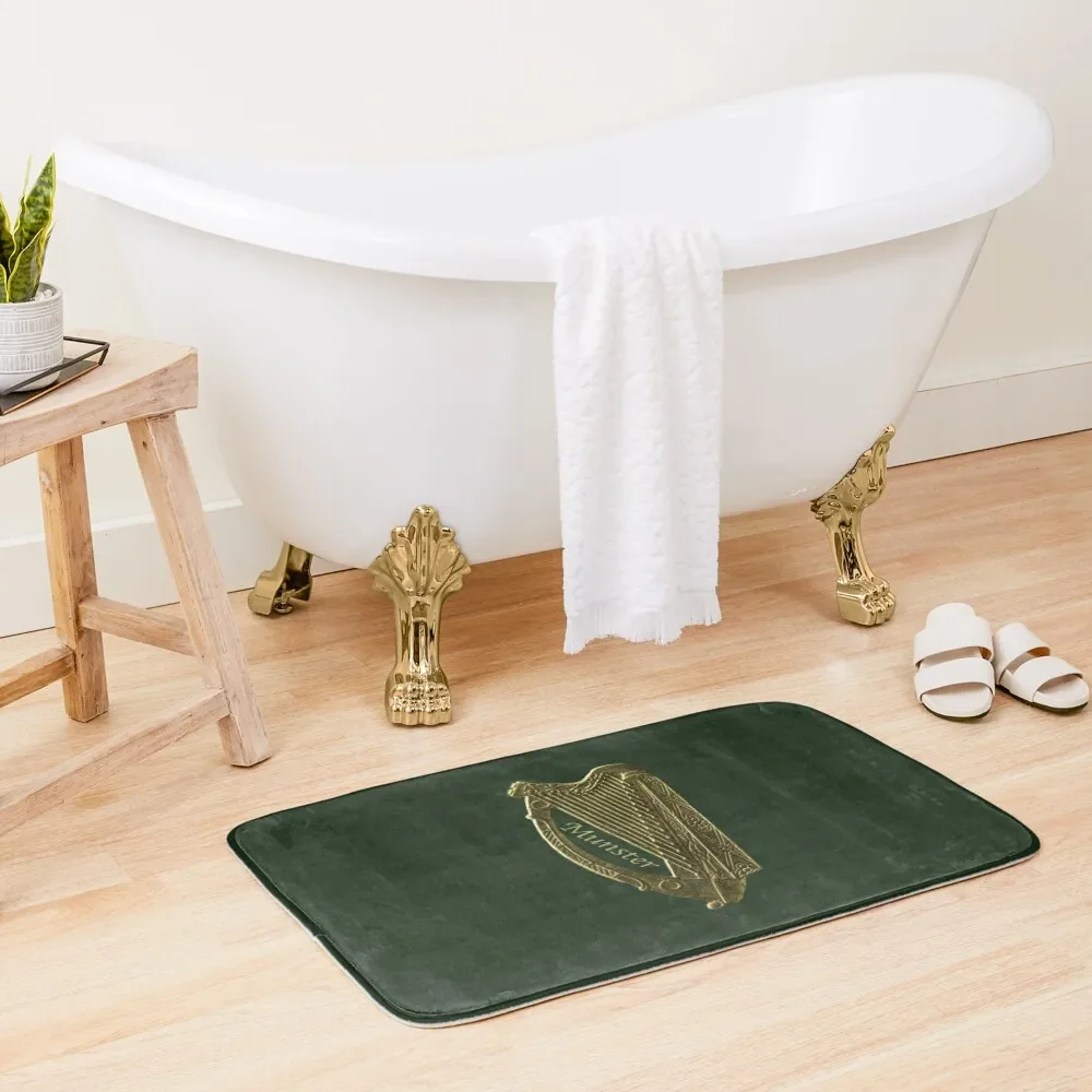 

The Golden Irish "Munster" Celtic Harp Bath Mat DoorFor Entrance Door Washable Non-Slip Kitchen Rug Carpet For Bath Mat