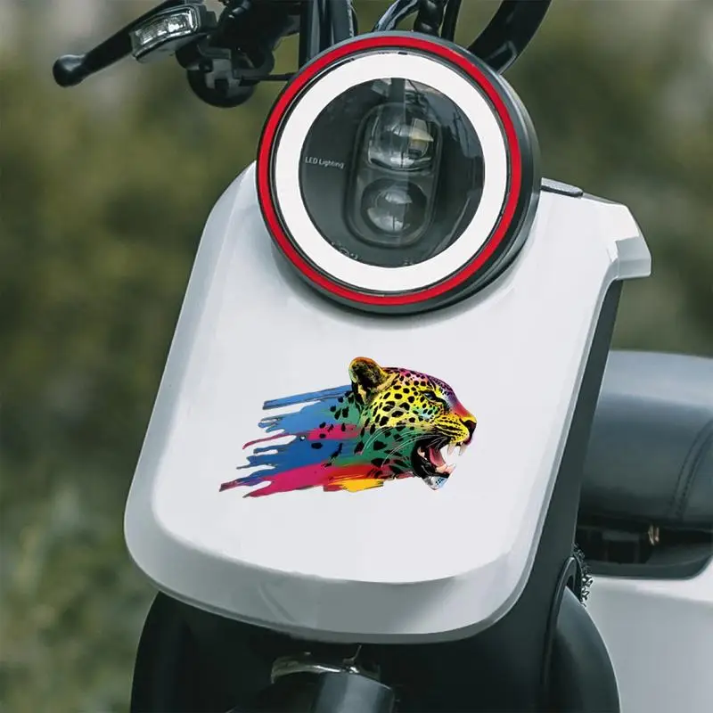 Tiger Scratch Sticker Colorful Tiger Leopard Car Window Stickers Colorful Animal Head Sticker Car Styling Sticker Motorcycle