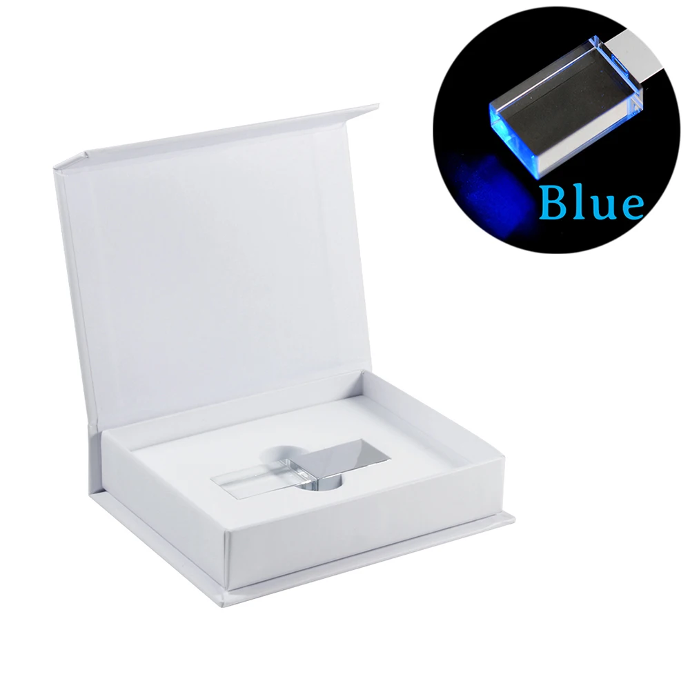 Jaster USB-Flash-Laufwerk 2,0 mit LED-Kristalls ticks 4GB 16 GB 32GB 64GB 128GB transparentes Glas Geschenk Pen drive (kein individuelles Logo) 5
