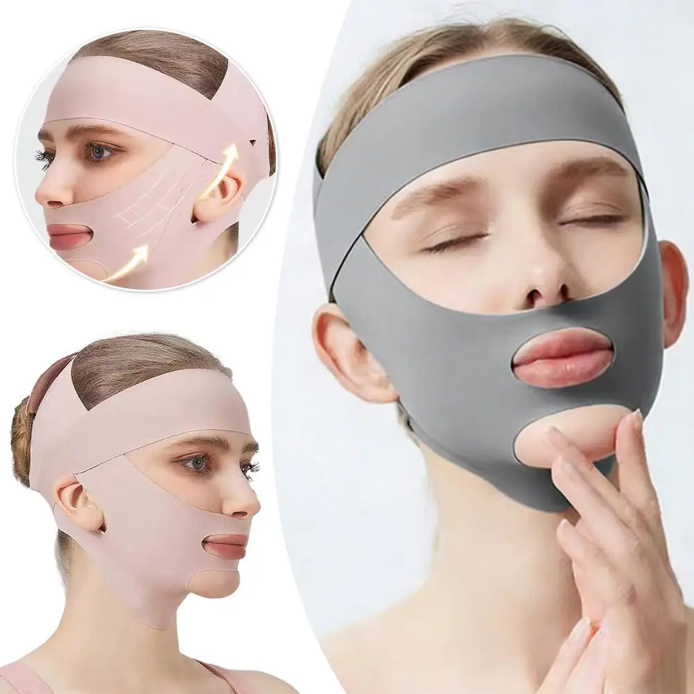 Breathable V-Shape Face Lifting Bandage Tighten & Firm Chin, Reduce Double Chin Anti-Sagging Slimming Strap for Daily Use - view 6