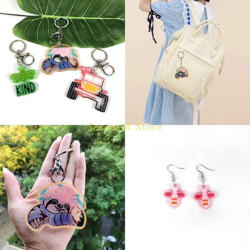 

C71B Semi-stereoscopic Truck Bees Silicone Mold for DIY Keychain Epoxy Resin Earrings