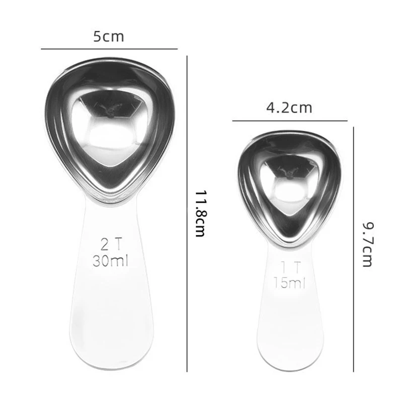 Stainless Steel Coffee Spoons Coffee Measuring Scoop with Graduated Measuring Spoon 15ml/30ml Beans Tea Sugar Barista tools