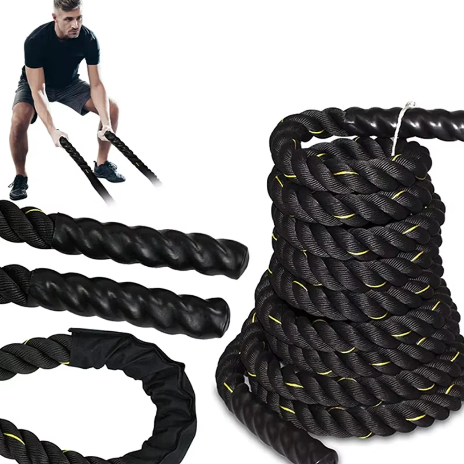

Heavy Jump Rope Workout Exercise Battle Rope Power Training Gym Equipment Battle Skipping Muscle Workout Equipment