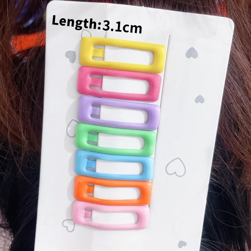 50pcs 3cm Candy Color Rectangle Hairclip Candy Color BB Clip For DIY Handmade Girls Kids Hair Clip Jewelry Making Hair Acc