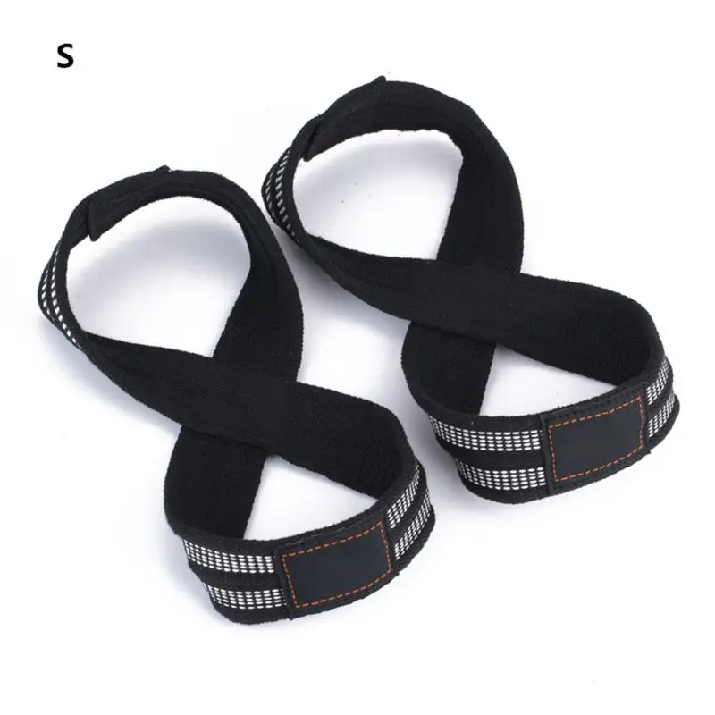 1pair Figure 8 Weight Lifting Straps DeadLift Wrist Strap for Pull-ups Horizontal Bar Powerlifting Gym Fitness Bodybuilding Equi