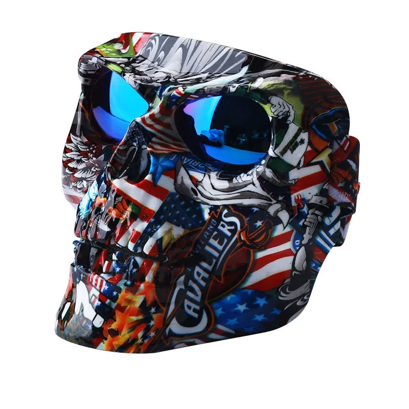 Skull Motorcycle Face Mask wind sand proof off-road goggles Open Face Motorcycle Helmet Moto Casco Cycling racing Face Shield