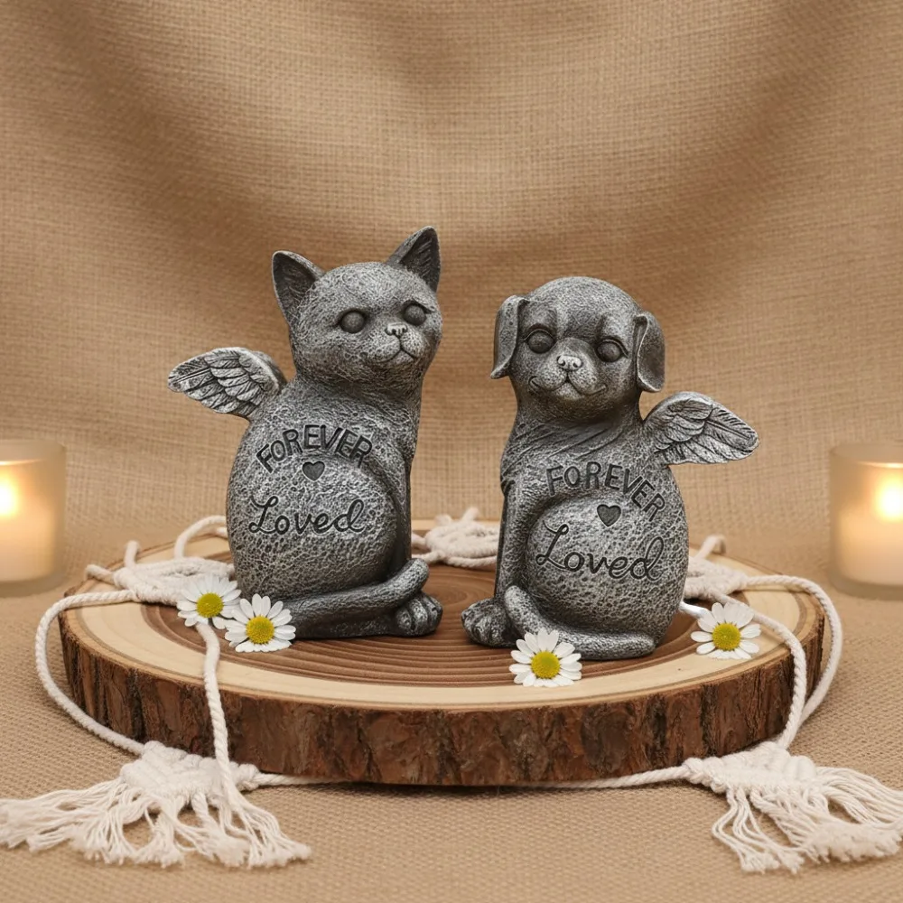 Resin Pet Memorial Ornaments for Home Garden and Outdoor Use Ideal for Remembering Your Beloved Puppies and Kittens