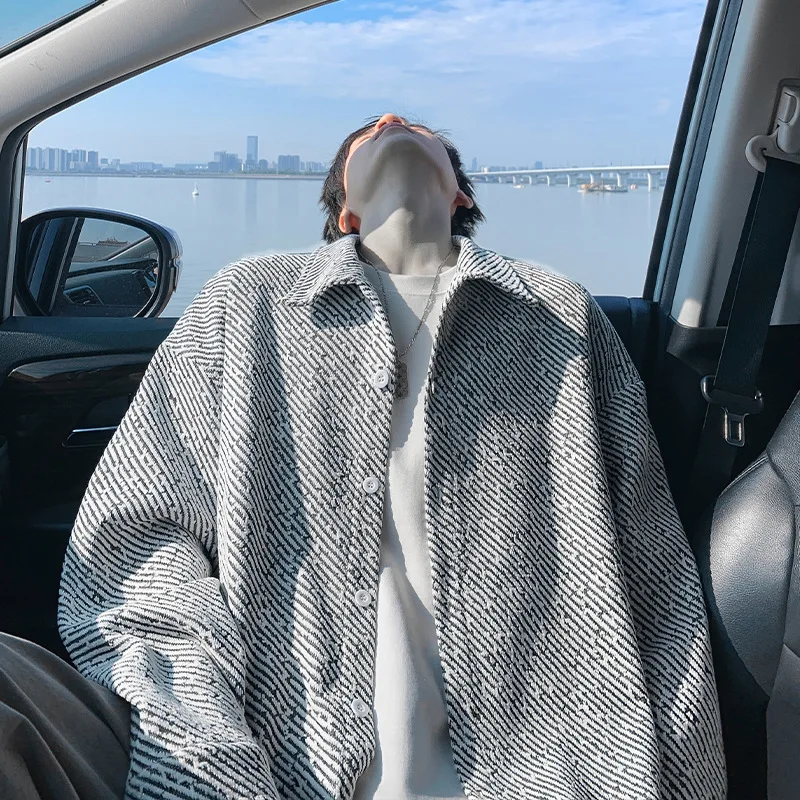 

Casual Men's Plaid Jaet Baseball Sle Student Wear Polyester Fiber Autumn Spring Outerwear Regular Length Button Decor