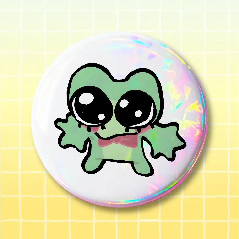 R-Ribbit Frog Pin Buttons Round Badge for Clothes Bags Hats Pins Accessories Backpacks Tote Bags Unisex Outfit Decor view 6