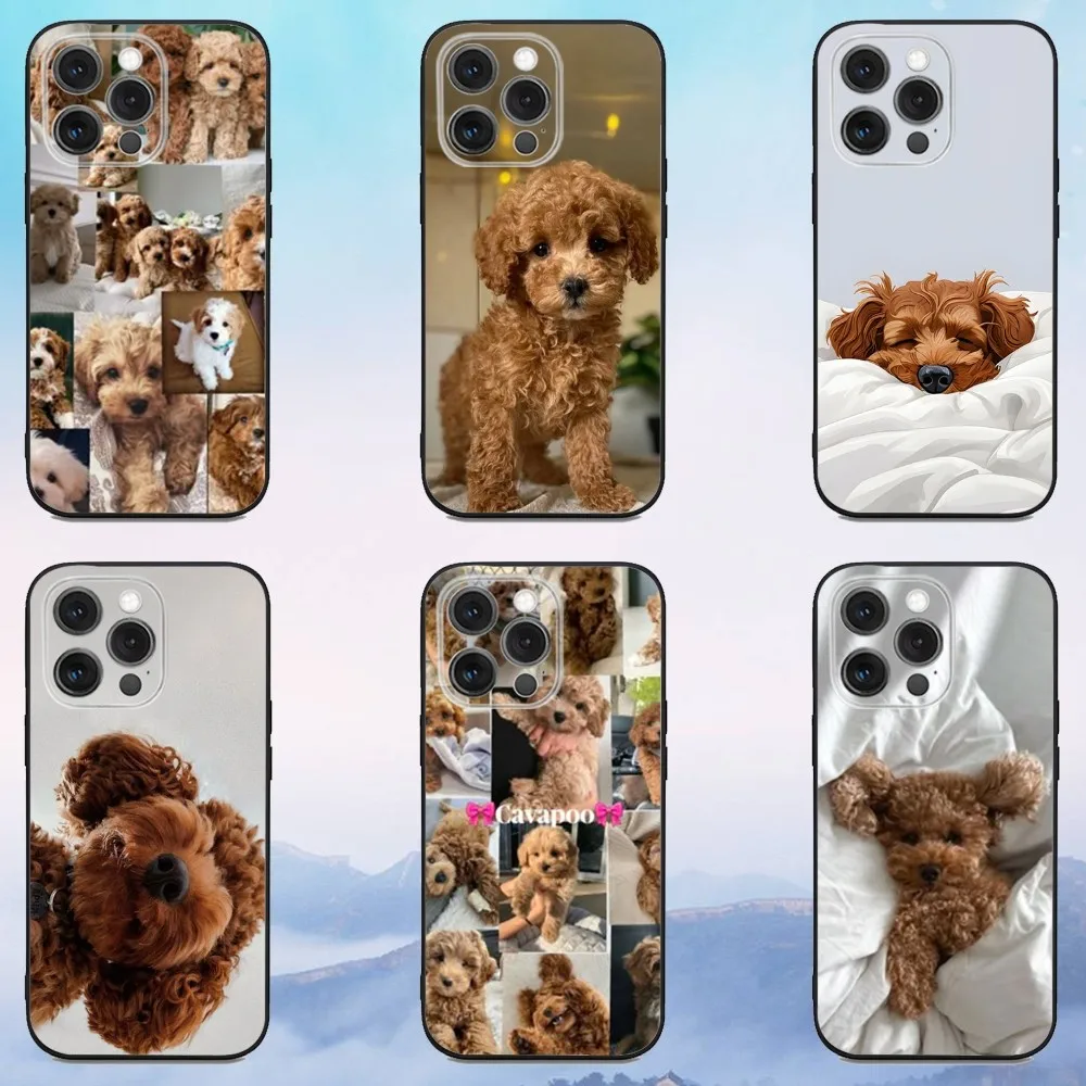 

Lovely Cockapoo dog Phone Case For iPhone 16,15,14,13,12,11,Pro,X,XS,Max,XR,Plus,Mini Soft Black Cover